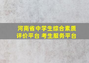 河南省中学生综合素质评价平台 考生服务平台